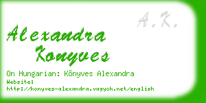 alexandra konyves business card